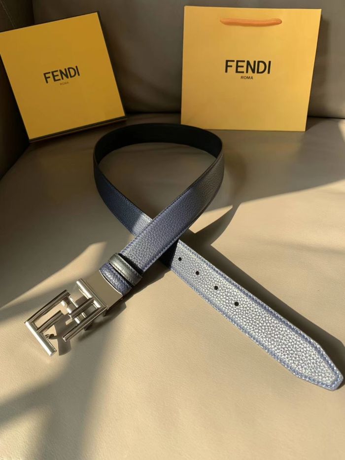 Buy Replica Fendi 40MM Reversible Blue Belt in Silver Buckle 045 - Buy ...