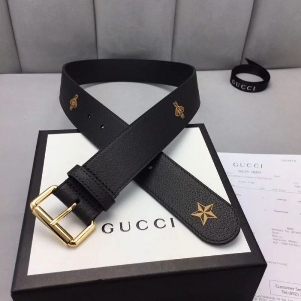 Buy Replica Gucci 40MM Bees And Stars Belt With Gold Buckle 007 - Buy ...