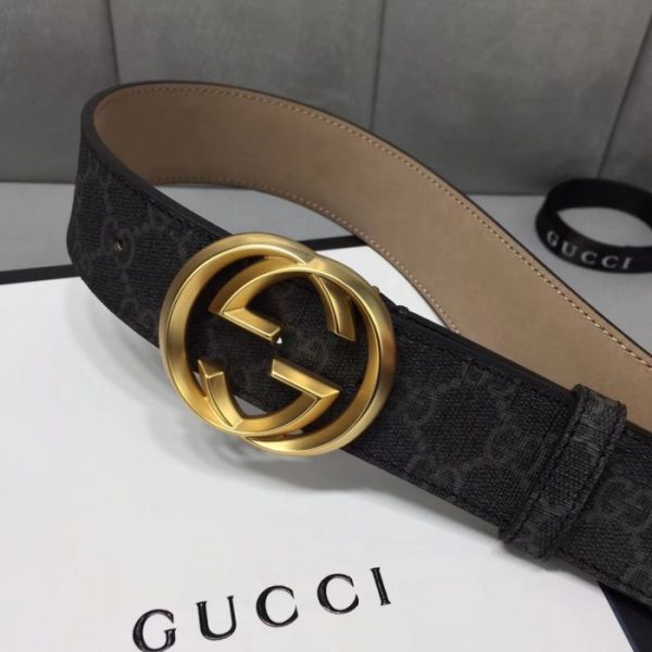 Buy Replica Gucci 40MM GG Supreme Belt With G Gold Buckle 010 - Buy ...