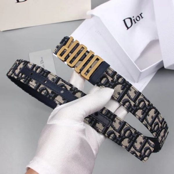 Buy Replica Dior 30mm Oblique Leather Blue Belt With Gold Buckle 507 ...