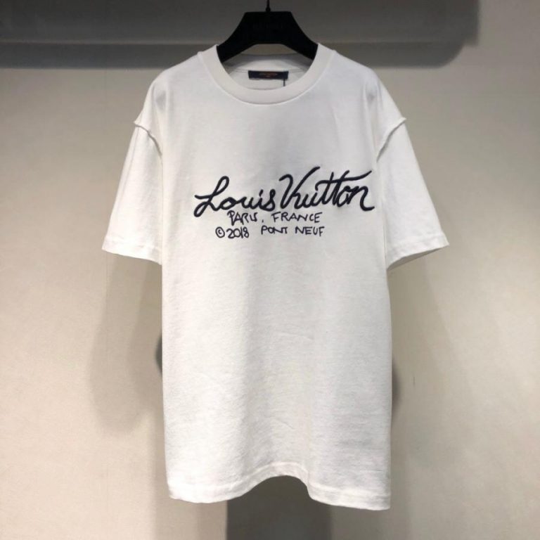 Buy Replica Louis Vuitton White Logo Printed T-Shirt - Buy Designer ...