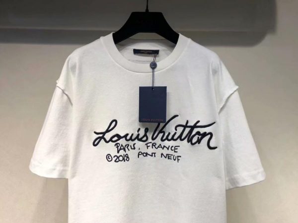 Buy Replica Louis Vuitton White Logo Printed T-Shirt - Buy Designer ...