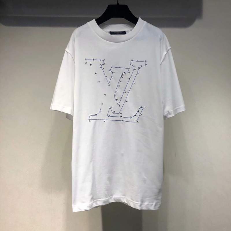 Buy Replica Louis Vuitton Lv Stitch Print And Embroidered T-Shirt In ...