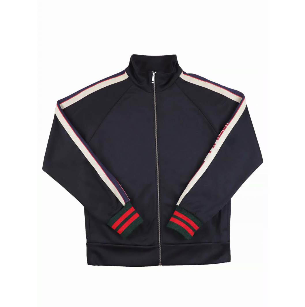 Buy Replica Gucci Striped Logo Zipper Jacket In Black - Buy Designer ...