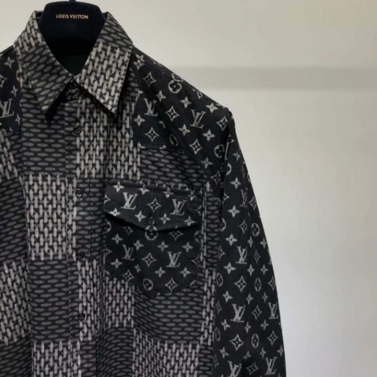 Buy Replica Louis Vuitton x Nigo MNGM Waves Giant Damier Flannel Shirt ...