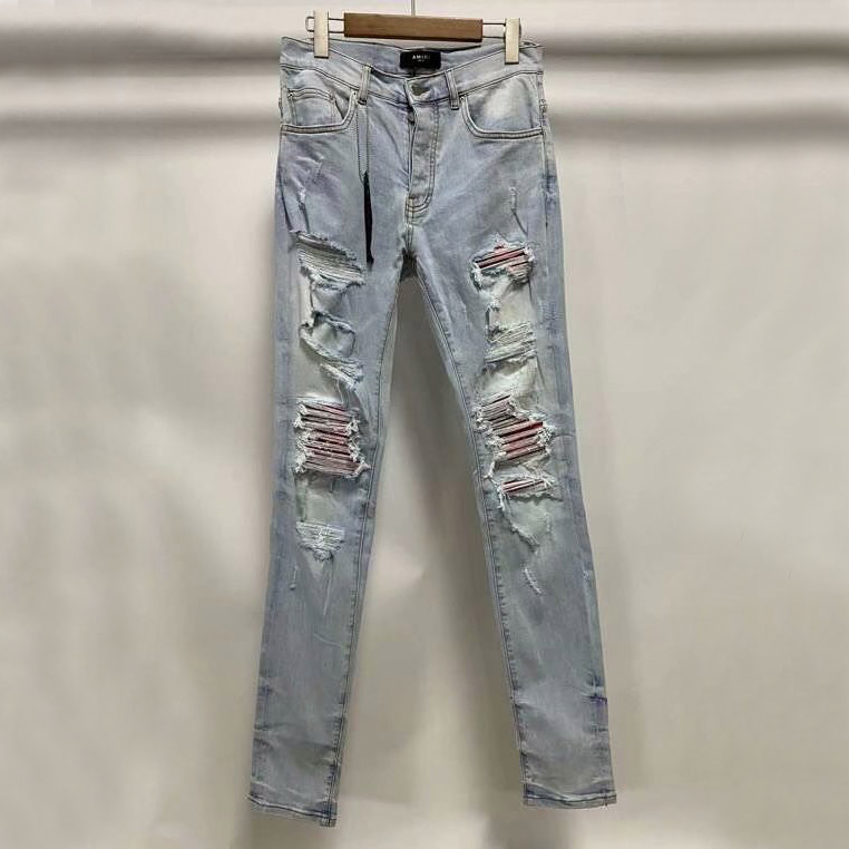 Buy Replica Amiri Skinny-Fit Distressed Denim Jeans In Blue - Buy ...