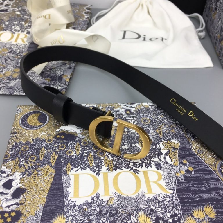 Buy Replica Dior 20mm Montaigne Belt Black leather with Gold Buckle 519 ...