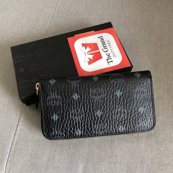 Buy Replica MCM Zip Around Wallet in Visetos (Black) 088 - Buy Designer ...