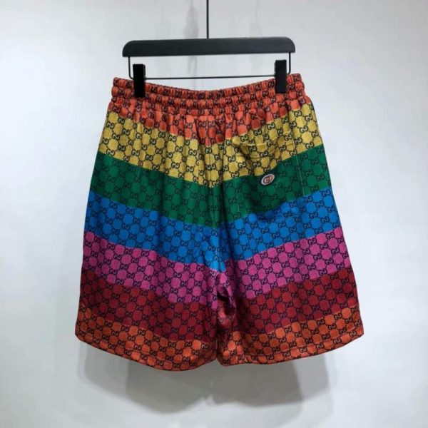 Buy Replica Gucci GG Logo Print Multicolor Jersey Shorts - Buy Designer ...