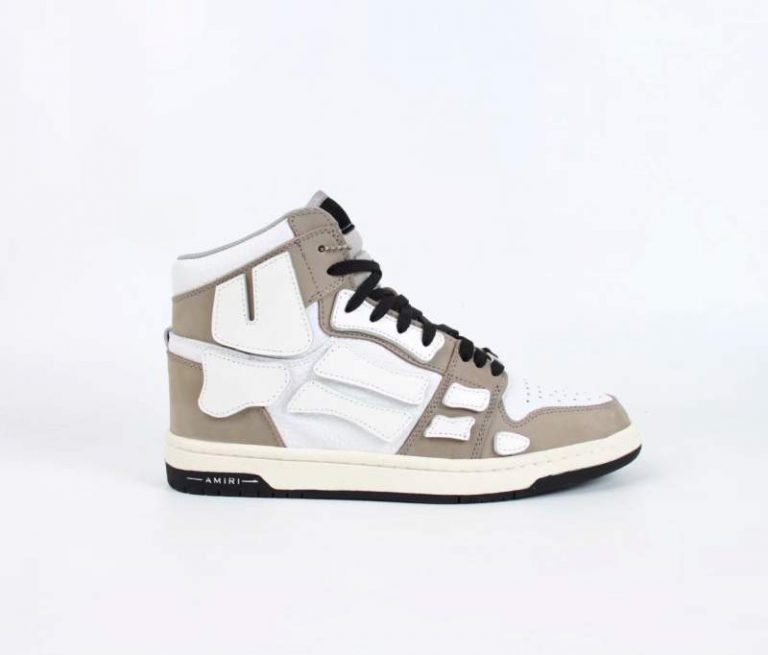 Buy Replica Amiri Skeleton High-Top Leather Sneakers In Tan White - Buy ...