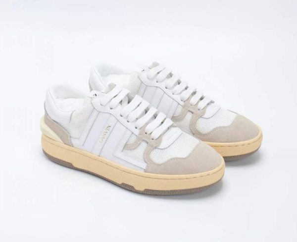 Buy Replica Lanvin Mesh Clay Sneakers In White And Gray - Buy Designer ...