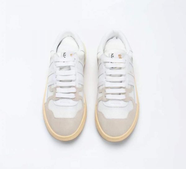 Buy Replica Lanvin Mesh Clay Sneakers In White And Gray - Buy Designer ...