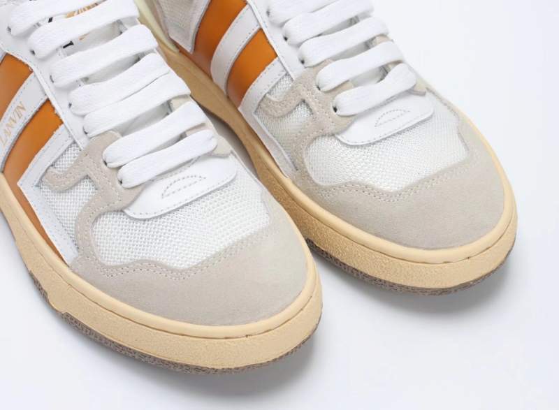 Buy Replica Lanvin Mesh Clay Sneakers In White And Orange - Buy ...