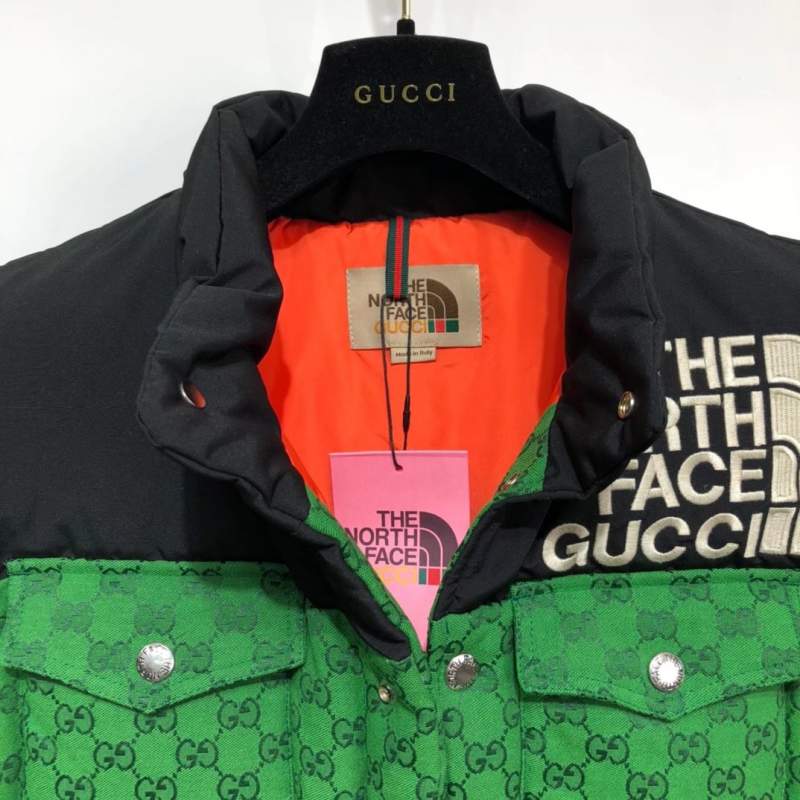 Buy Replica The North Face x Gucci Puffer GG Logo Down Vest In Green ...