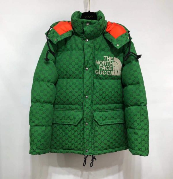 Buy Replica The North Face x Gucci Puffer GG Logo Jacket In Green - Buy ...