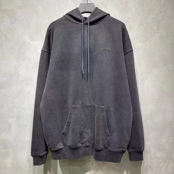 Buy Replica Balenciaga Logo Embroidered Washed Hoodie - Buy Designer ...