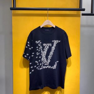 Buy Replica Louis Vuitton LV Planes Printed T-Shirt In Black - Buy ...