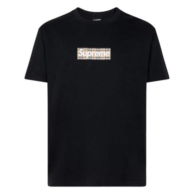 Buy Replica Supreme x Burberry Box Logo T-shirt In Black - Buy Designer ...