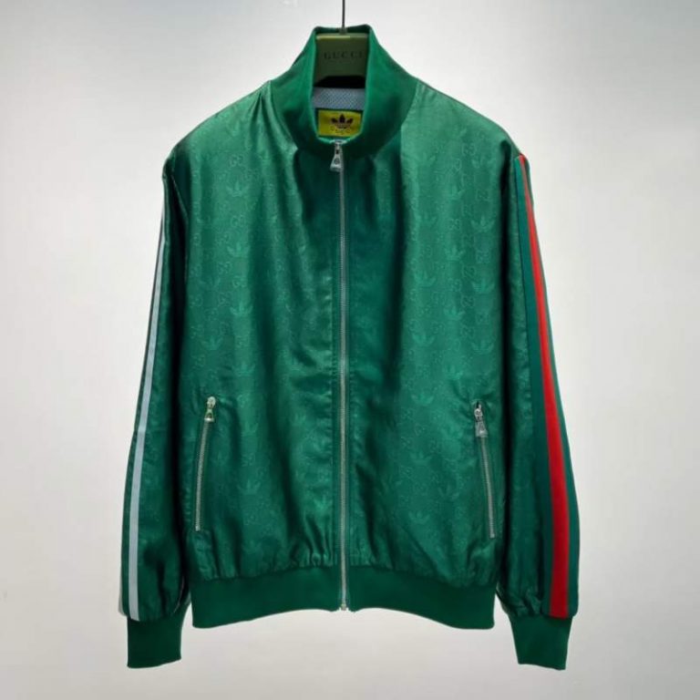 Buy Replica Adidas X Gucci Gg Trefoil Jacquard Jacket In Green - Buy ...