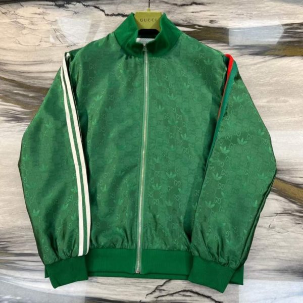 Buy Replica Adidas X Gucci Gg Trefoil Jacquard Jacket In Green - Buy ...