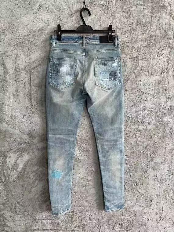 Buy Replica AMIRI Distressed Straight-leg Jeans Blue - Buy Designer ...