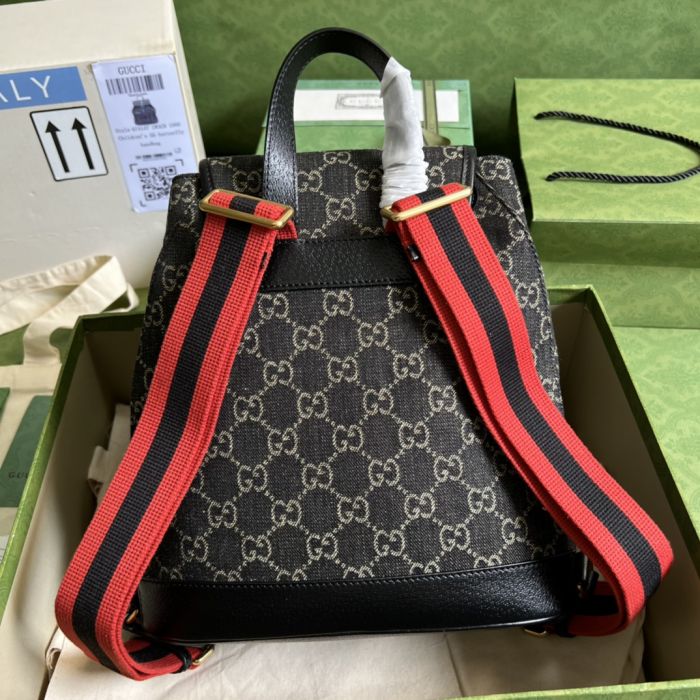 Buy Replica Gucci Backpack with Interlocking G 674147 Black and white ...