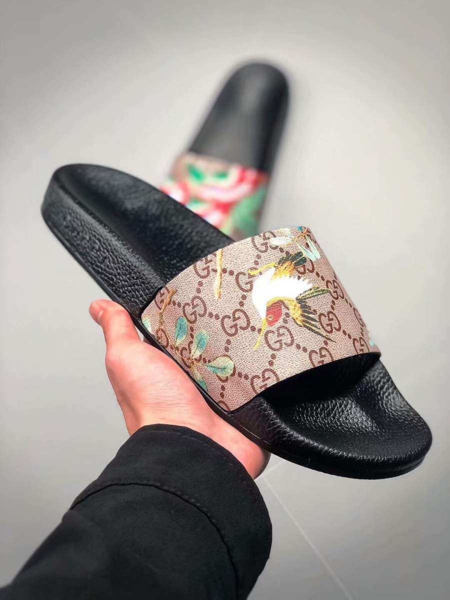 Buy Replica Gucci Multicolor Gg Supreme Tian Printed Slide Sandals ...