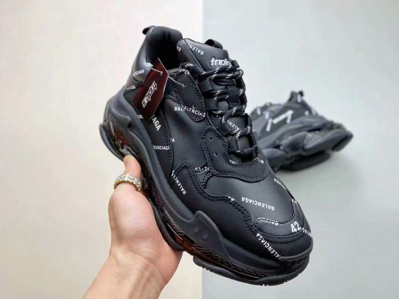 Buy Replica Balenciaga Allover Logo Triple S Sneaker Black - Buy ...