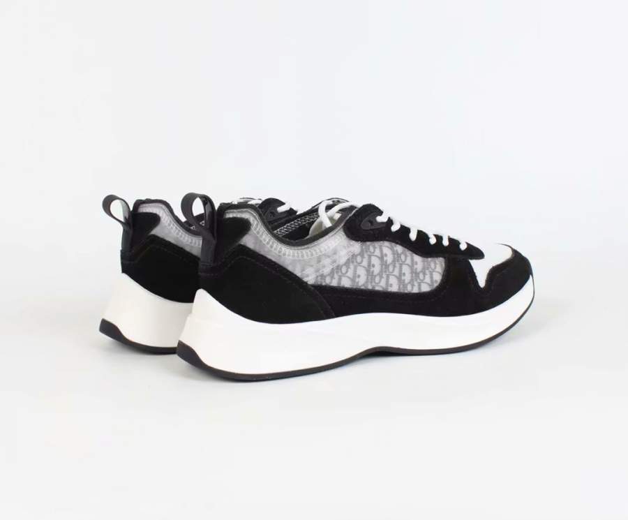 Buy Replica Dior B25 Oblique Canvas and Suede Runner Sneaker Black ...